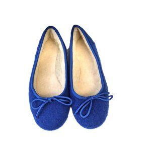 Haikon Hada Cobalt Blue Wool Ballet Slippers EU 37 Spain Hygge Cozy Colorful